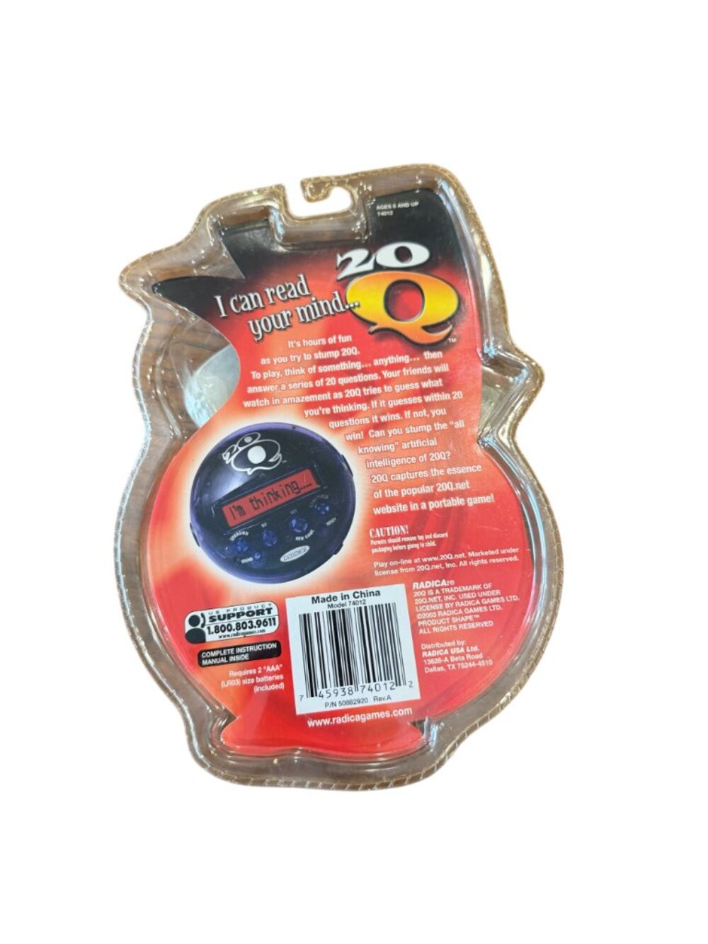 20Q Electronic Game NEW VTG Trivia Radica Red Twenty Questions 74012 Deadstock - Picture 3 of 4